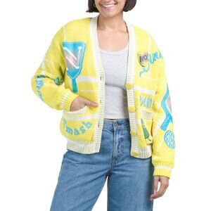 NO! JEANS Yellow Pickle Ball Button Down Cardigan